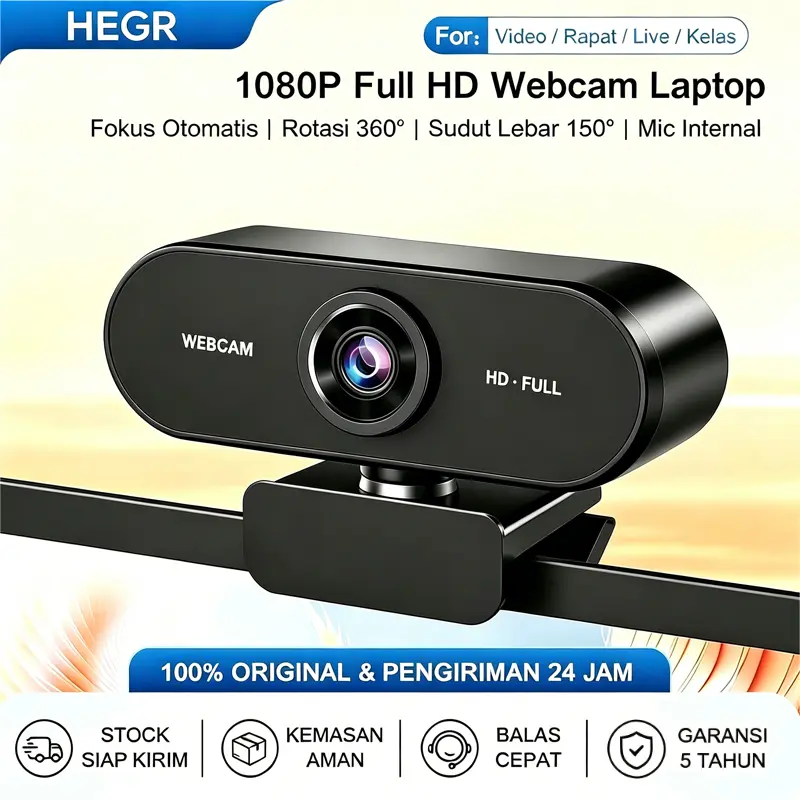 [Versi Upgrade] Webcam USB Plug and Play Tanpa Instal Driver Gambar Full HD Jernih Fokus Otomatis Mikrofon Internal Bawaan Cocok Rapat Online Kelas Jarak Jauh Video Call Kompatibel Windows Mac Android Praktis Mudah Dipakai COD Kamera Computer