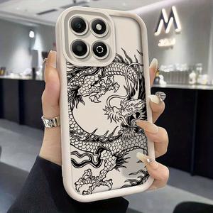 Funda para Celular Honor X9C X7C X8B X6B X9B X7B 4G 5G X8A X9A X6A X7A 90 200 Lite Diseño Creativo de Moda Dragón Chino Luz Lujo Negocios Estilo Ángel Ojo Lente Deslizante Funda Protectora para Honor 200 Smart 90 Pro Magic7 Magic 5 6 Lite
