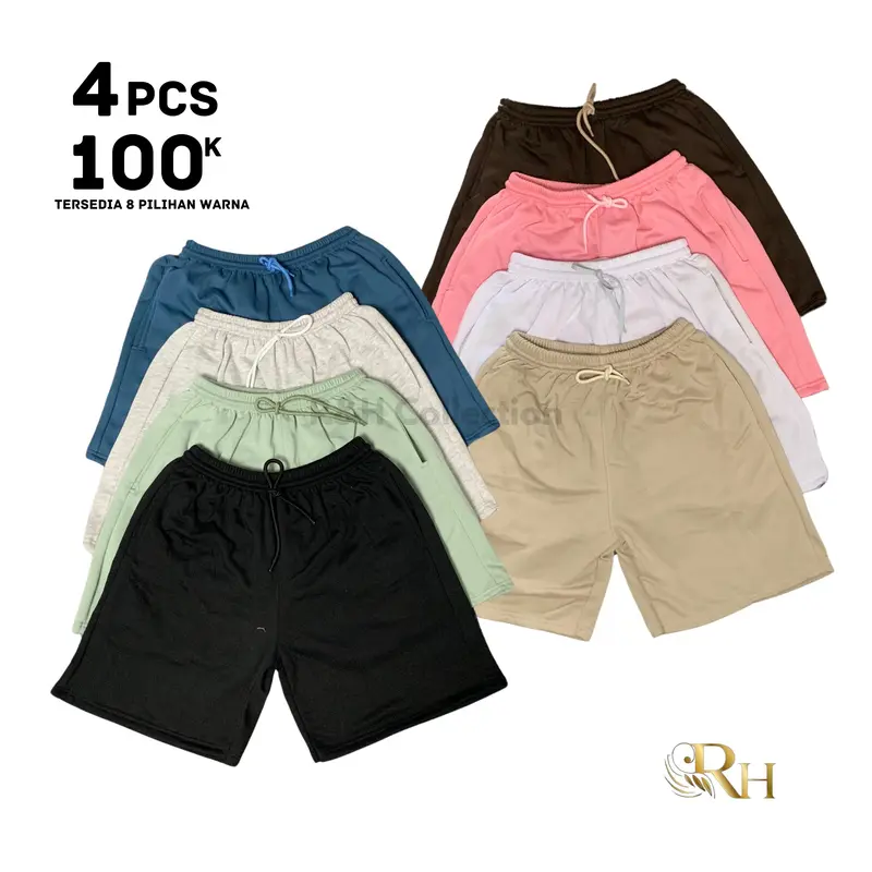 BANTING HARGA !!! Celana Pendek Broadshort Unisex Pria Wanita 100rb dapat 4 Pcs Celana Santai Nyaman Bahan Fleece 0