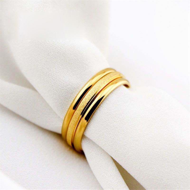 Women's Rings Set New Fashion and Simplicity Titanium Steel Ring Three Piece Set Polished Stainless Steel Rings 3
