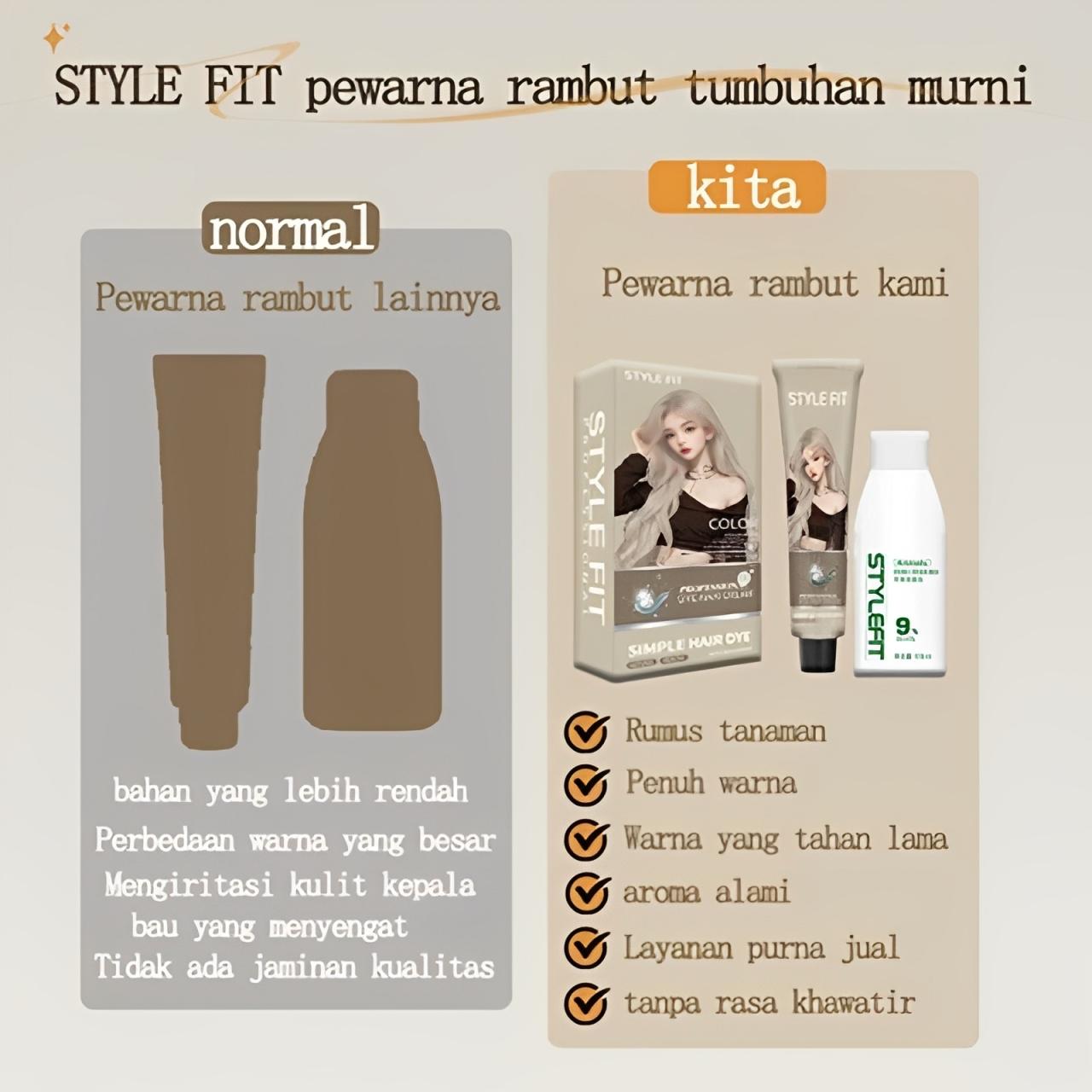 【Pengiriman cepat】Tahan lama tak luntur terlihat cerah dan muda tahan lama STYLE FIT Pewarna rambut cat rambut milk tea brown ash brown hair color warna rambut tanpa bleaching Pewarna Rambut Permanen hair color garnier cat rambut hair color 200ML