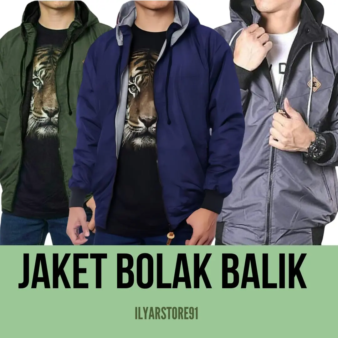 JAKET BOLAK BALIK KEKINIAN PRIA\WANITA SIZE L,XL,XXL jaket  bolak