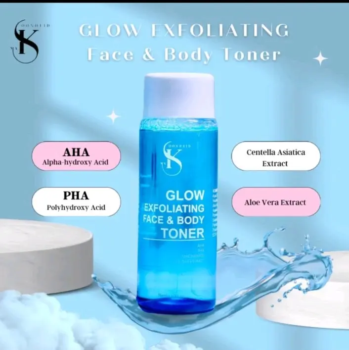 My Skoonheid Infused Bule Glow Exfoliating Face & Body Toner BPOM (AHA, PHA, NIACINAME, ALOEVERA EXTRACT) - Memutihkan & Mencerahkan Kulit