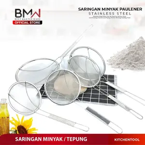 Saringan Serok Tirisan Minyak Tepung Bubur Penyaring Makanan Gorengan Bahan Stainless Bagus