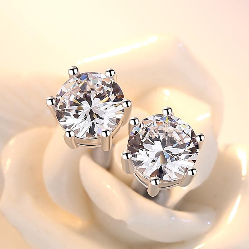 Product Introduction of Bông tai đinh tán zircon Hàn Quốc dành cho phụ nữ, S925 ,Màu bạc , kim, Xỏ khuyên thanh lịch, phụ kiện không gây dị ứng 6
