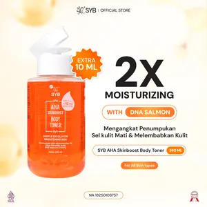 【NETTO 250ML(+10ml Extra)】NEW SYB AHA  Skinboost Body Toner - Melembabkan & Mencerahkan Kulit dengan kandungan Glycolic Acid (AHA), Niacinamide 2% & Vitamin C