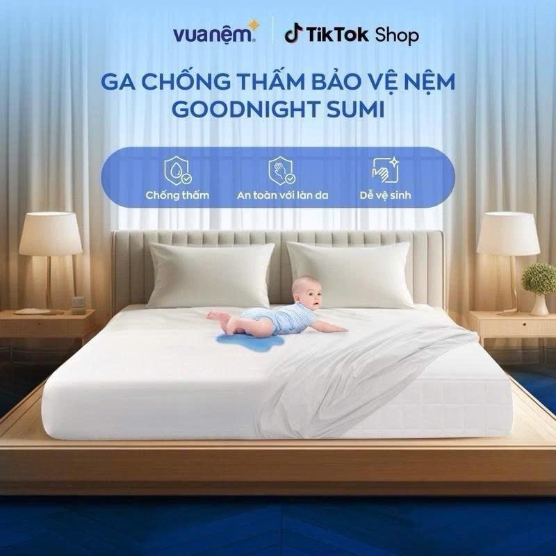  Ga Chống Thấm cao cấp Bảo Vệ Nệm Goodnight Sumi Vua Nệm - Chống thấm bề mặt Ngăn ngừa bụi bẩn Nhiều size Dùng cho nệm dưới 25cm ga dành cho trẻ nhỏ người già miếng lót nệm - Matress Protector KLS mattress pads tấm chống thấm 