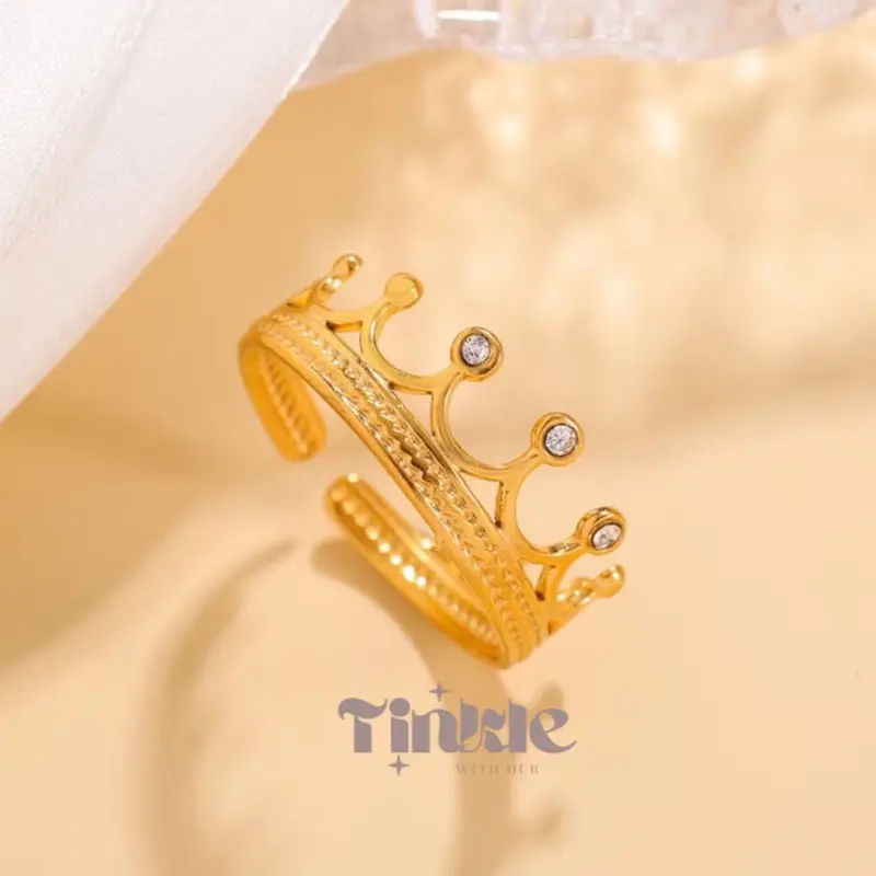 [CROWN] CINCIN TITANIUM SIMPLE KOREA ELEGANT STYLE ANTI KARAT 3