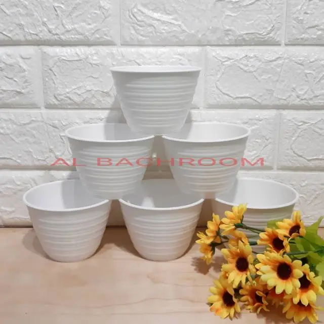 P008 POT TAWON PUTIH 10CM POT BUNGA HIAS