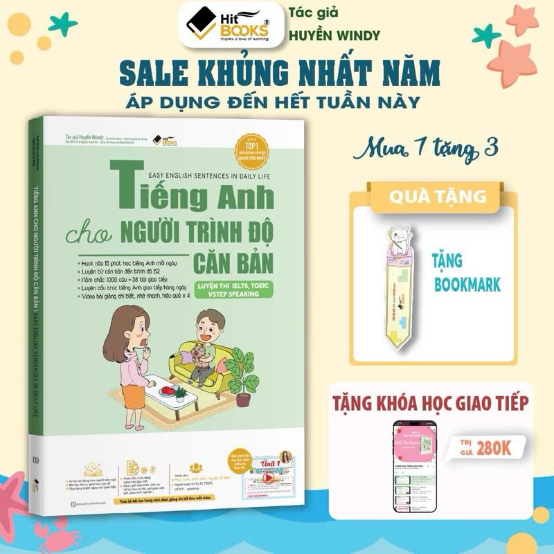 Sách tiếng Anh căn bản Hitbooks tặng kèm khoá học, giúp nâng cao điểm Speaking