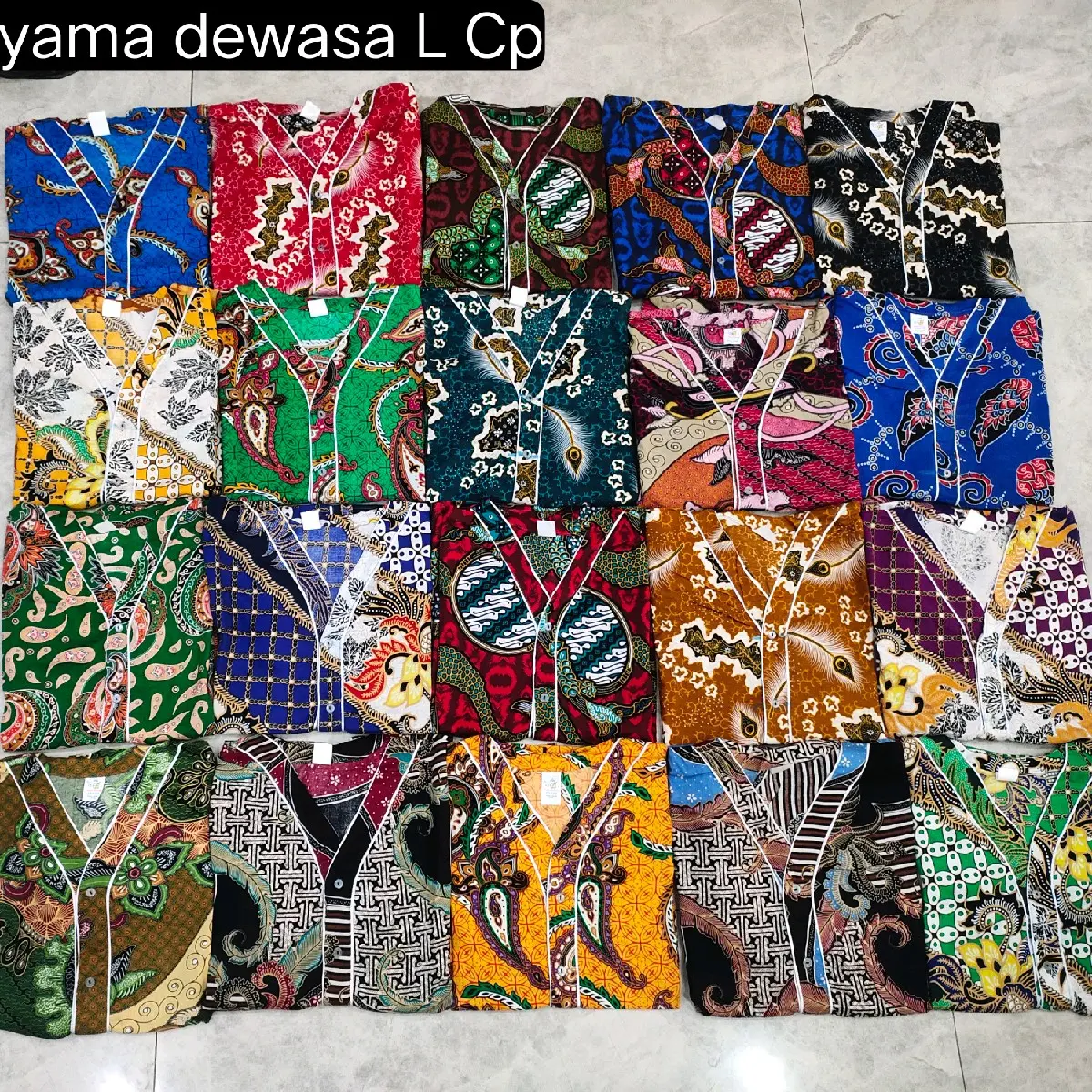 Baju tidur piyama kancing depan ukuran dewasa size L baju tidur batik bagan siapi-api piyama Cp