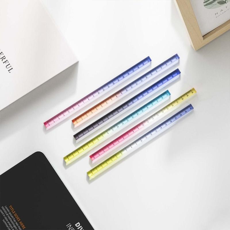 zenffen Creative 20CM Straight Ruler Gradient Color Transparent ...