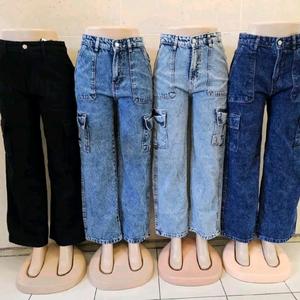 Seluar Ledias Plazu High quality cargo pants Denim Jeans premium products Acid wash