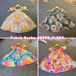 PAKET USAHA | Dress anak Aluna | Dress anak wanita | campur motif dan campur ukuran