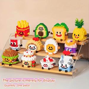 食品デザインのブロックビルディングおもちゃ、1箱のクリエイティブなブロックビルディングおもちゃ、ティーンエイジャーと大人のための教育ブロックビルディングおもちゃ、バレンタインデーのギフト