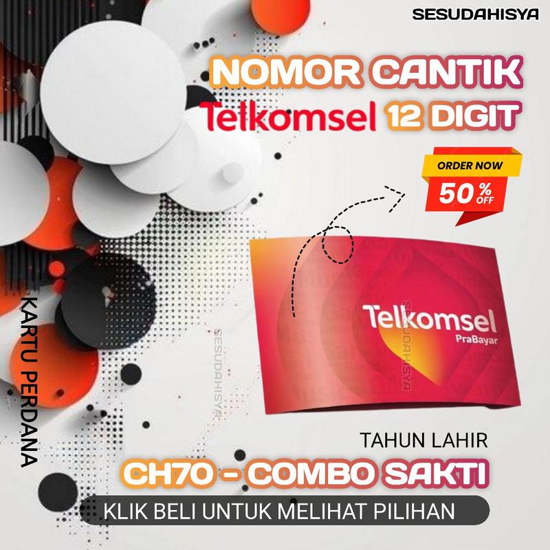 Product Introduction of NOMOR CANTIK 12 ANGKA KARTU PERDANA TELKOMSEL SERI CH70 TAHUN Combo sakti RAPI - BISA DIGUNAKAN DI SELURUH INDONESIA 1