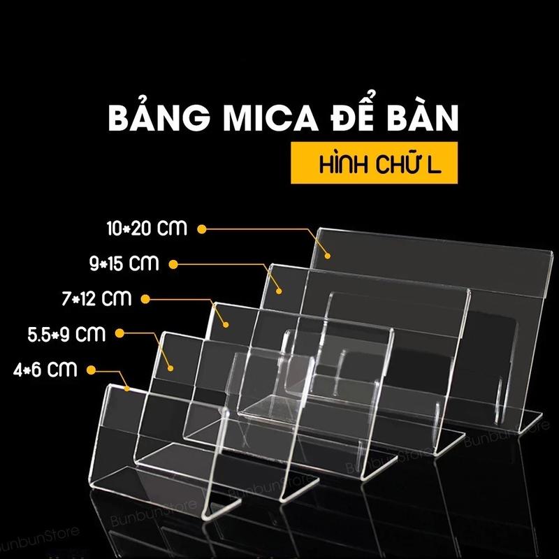 COZII Menu Mica chữ L,Bảng Giá, Mica để bàn,Standee thông tin sản phẩm,Tên món…