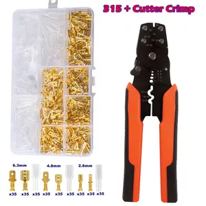 set tang Terminal skun Crimp Connector Spade Kit 315pc 270pc 110pc - connector male / female - skun cewe / cowo gepeng besar / kecil - terminal kabel gepeng socket fuse