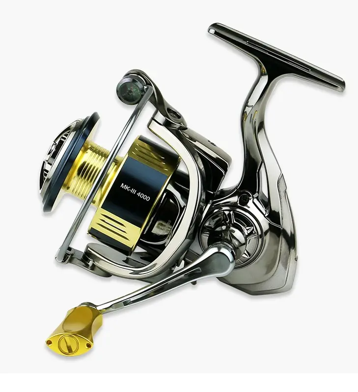 Cuộn câu cá, TZELURE, Dòng MK-lll, Vòng bi 6 + 1, Tỷ lệ tốc độ 5.2: 1, Lực hãm 6-8kg, Cuộn câu khắc kim loại, Tay cầm khắc kim loại, Vòng bi kín đôi, Có sẵn trong các kích cỡ 1000-4000 6