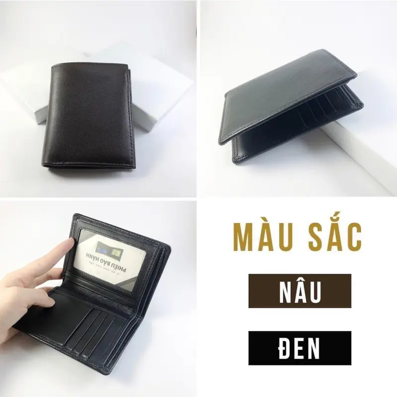 Ví nam da bò nguyên tấm dáng đứng NL Leather độ bền trên 6 năm 8