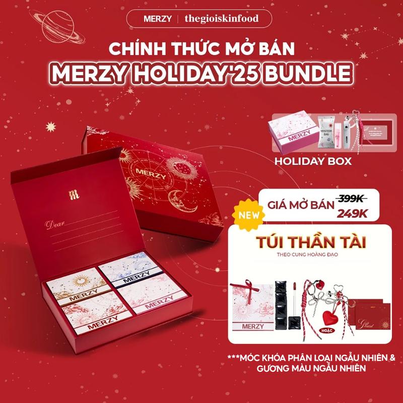  Túi Quà Thần Tài Và Hộp Quà Điều Ước Son Môi Trang Điểm Merzy Holiday’25 Bundle 