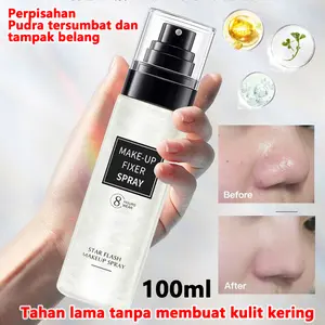 Semprotan Pengunci Riasan Star Glow Shimmer Long-Lasting, Mengontrol Minyak, Tahan Air dan Keringat, Tidak Mudah Luntur 100ml