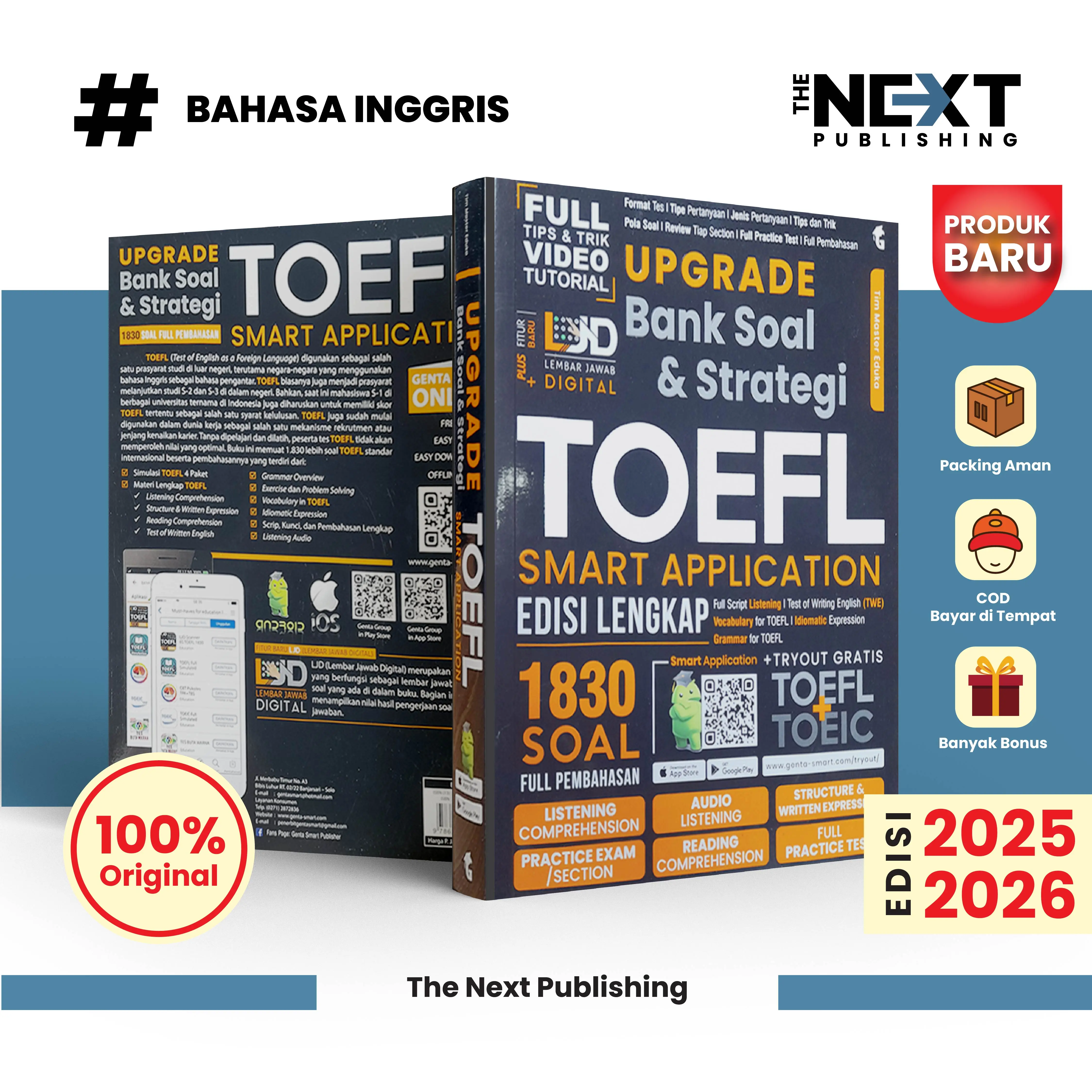 BUKU UPGRADE BANK SOAL & STRATEGIS TOEFL SMART APLIKASI EDISI LENGKAP