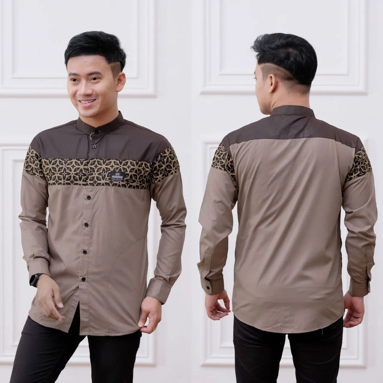 Koko Pria Couple Ayah Laki Laki Tahun Baju Muslim Keluarga Lengan Panjang Model Terbaru Motif Yudistira Kekinian 2024 Katun Formal High Lembut Toyobo