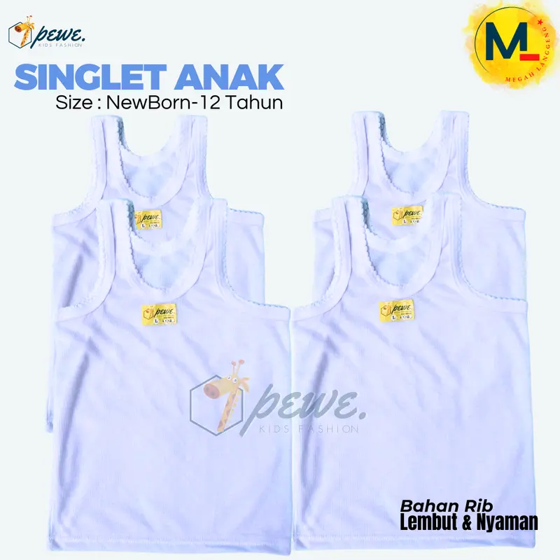 6 pcs Kaos dalam anak laki laki umur 0- 12 tahun- Kaos dalam anak laki laki lusinan – Kaos dalam bayi perempuan – Daleman anak perempuan Fashion cuci kering xl pakaian dalam Katun Newborn 5