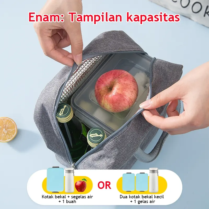 Eatkit Set Tempat Makan 2 Tingkat 3 Sekat Anti Tumpah Eatkit I Lunch Box Susun dengan Sendok Garpu I Bpa Free Kitchenware - Hijau kotak 1