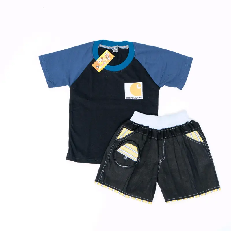 Promo setelan anak 100 rb dapat 3 picis yang trendy terdiri dari kaos dan celana yang nyaman,stelan ini terbuat dari bahan katun lembutt berkualitas sehingga memberikan rasa nyaman bagi sibuah hati 4