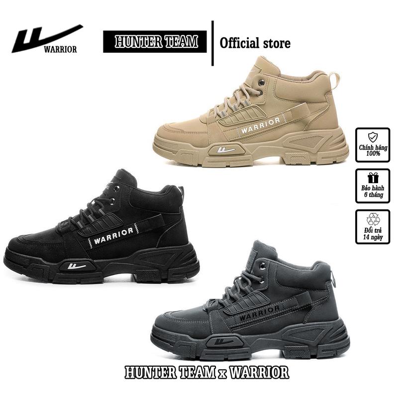 Giày Boots Martin cổ cao chính hãng Warrior phong cách bụi bặm - chất liệu da mềm đế PVC siêu bền độ đàn hồi cao - W039
