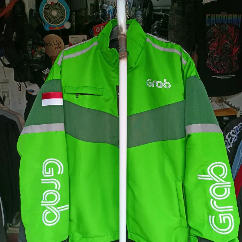 Jaket Driver Ojol Terbaru Model Bomber Waterproof untuk Pria taslan bordir Distro, Tebal, Parka, Casual, Cowok, Wanita, Unisex 8