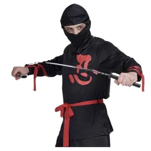 kostum KAOS DEWASA NINJA HITAM logo MERAH/ HALLOWEEN COSTUME NINJA