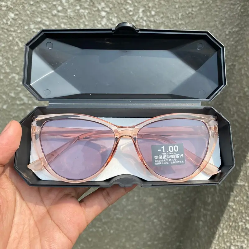Kacamata Photocromic Minus Cat Eye -0.50 s/d -6.00 Frame Titanium Elegan Model Korean Style Eyewear 1