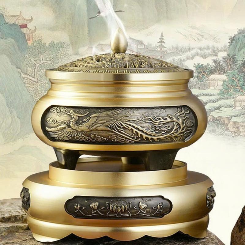  Lư Long Phụng Xum Vầy + Đế Đôn Khắc Liên Hoa Sen | Trầm Hương Phúc Tử Vi Xông Trầm Hương Dầu Thơm Phòng Dầu Thơm 