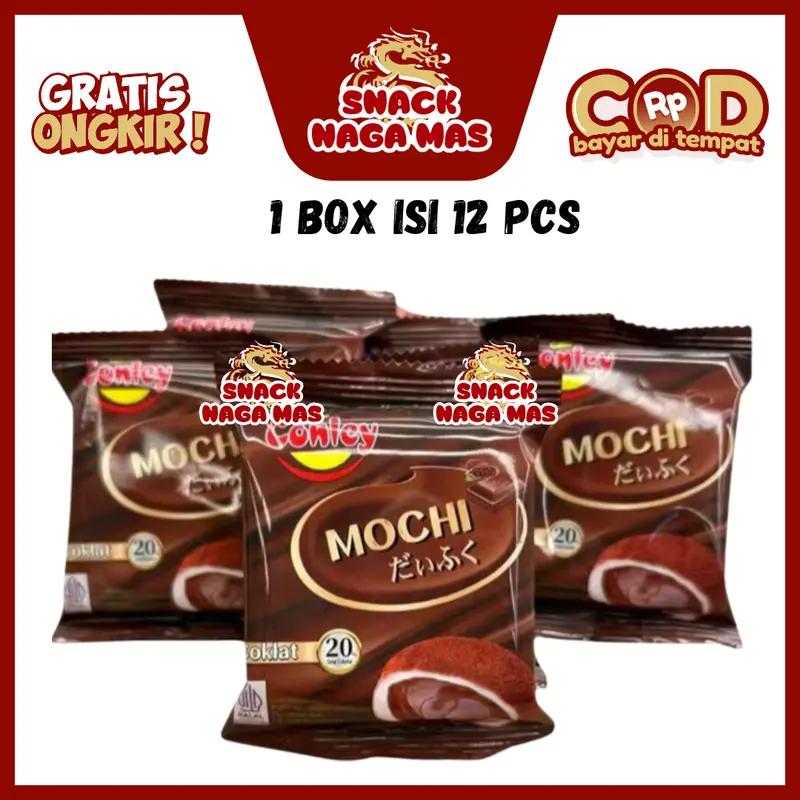 CONLEY KUE MOCHI 12 PCS LEMBUT KENYAL DAN ENAK RASA SUPER COKLAT 2