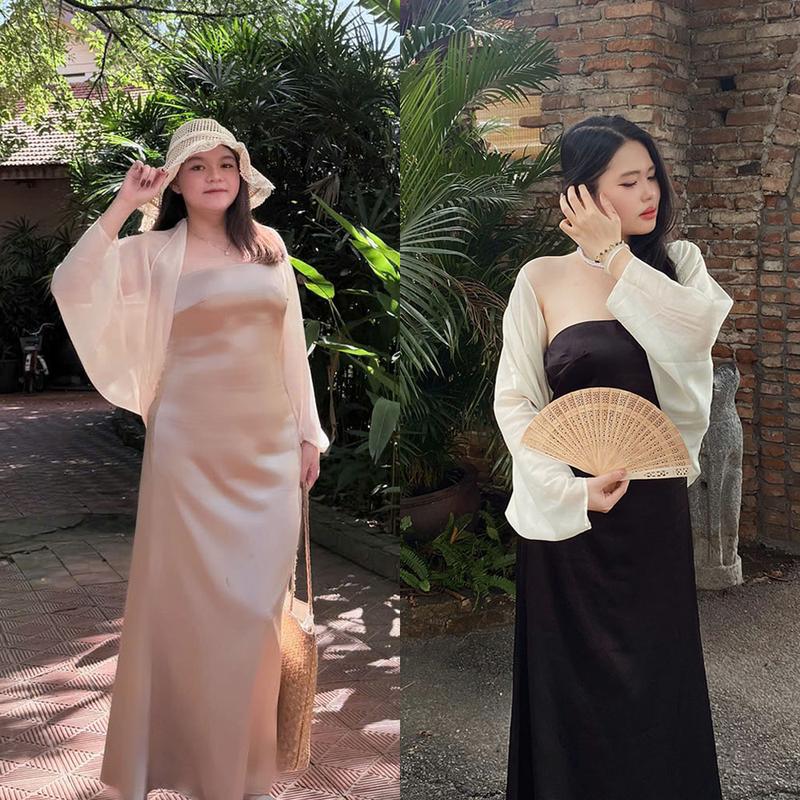 Kèm Choàng Tơ Đầm Lụa Bigsize nista Cúp Ngực Đuôi Cá Kèm Áo Choàng Sang Trọng Quyến Rũ Có Mút Co Giãn Chống Tuột Cho Nàng Từ 55-90Kg Women Dress Nữ Kem Váy Dự Tiệc