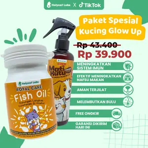 Holycatlabs Paket Spesial Kucing Anjing Glow Up Best Seller |Mati Kutu 100ml|Royal Care Fish Oil 50 Kapsul|