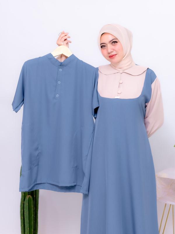 Product Introduction of Ghania Set Couple Gamis Couple Satu Set Terbaru 2025 Material Tiffany Premium Lebaran 2