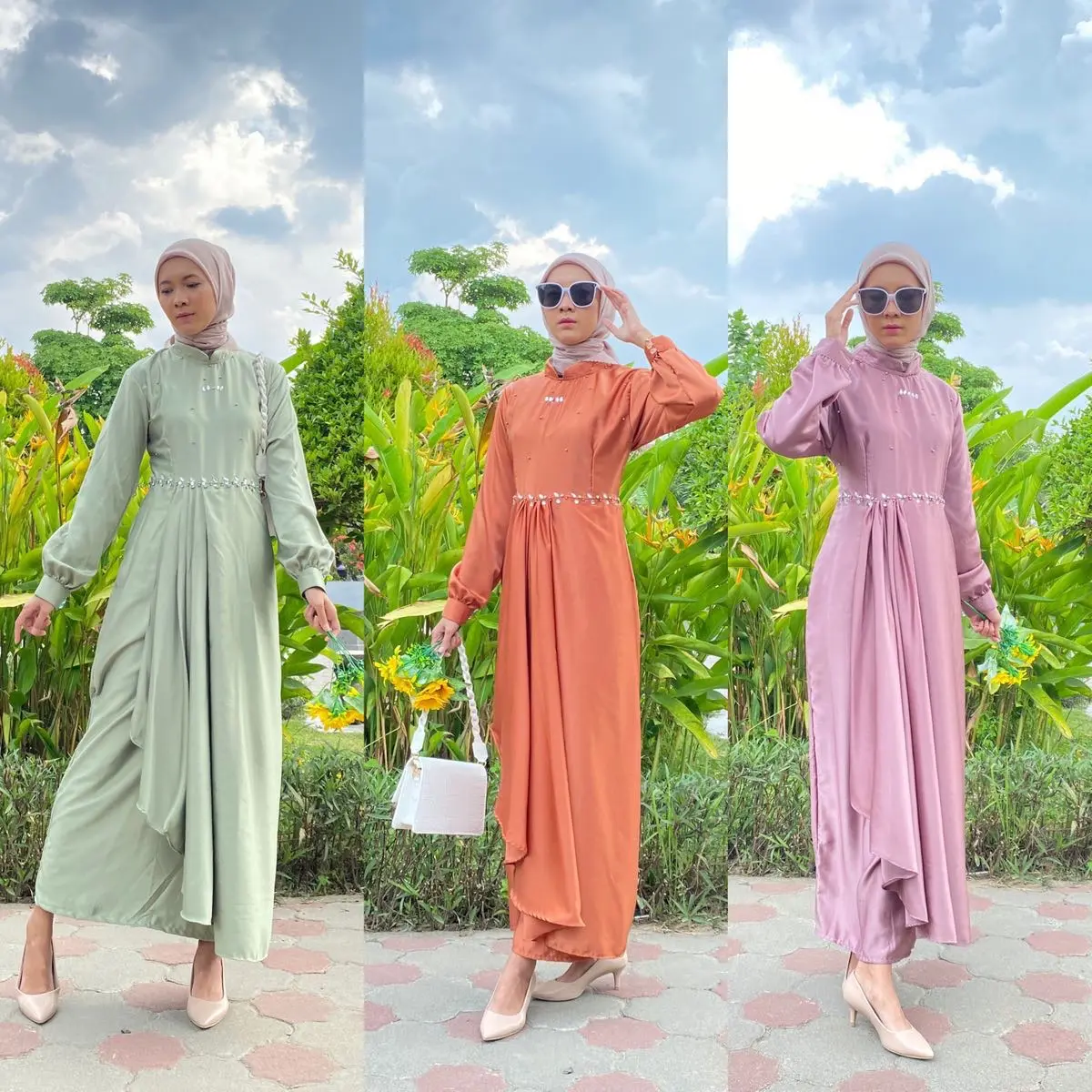 TEBUS CUCI GUDANG selia dress kondangan dress maxmara gaun silk full payet outfit bridesmaid stella dress satin velvet keysha dress sage green black dress