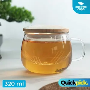 One Two Cups Gelas Cangkir Teh Tea Cup Mug with Infuser Filter - C225