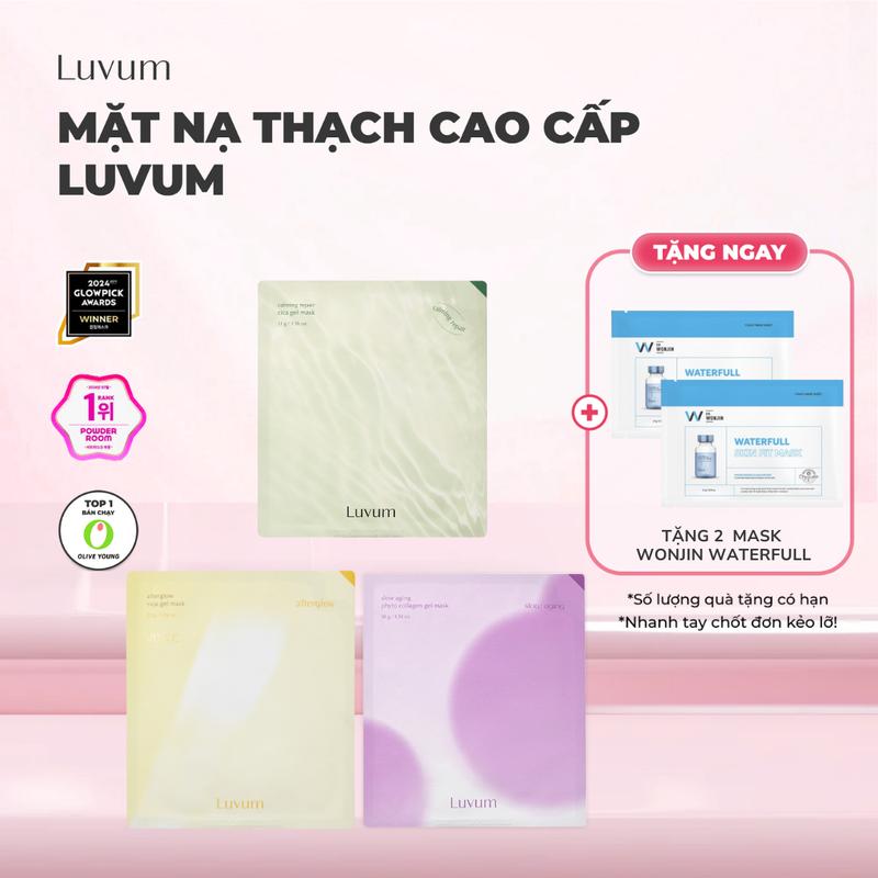 [HƯƠNG GIANG- Tặng 2 Mask WonJin Skin Fit] COMBO 3 Mặt Nạ Thạch Giúp Dưỡng Da Chuyên Sâu Mix Luvum Gel Mask 33g