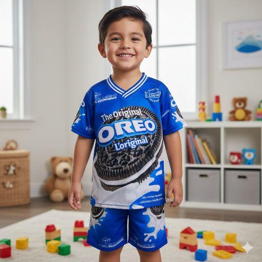 setelan baju anak snack viral kaos oreo milo indomie jersey premium usia 2-10tahun
