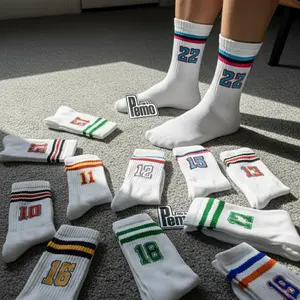 THIS IS PEMO - Kaos Kaki Oldschool Handuk Terry Angka / Nomor