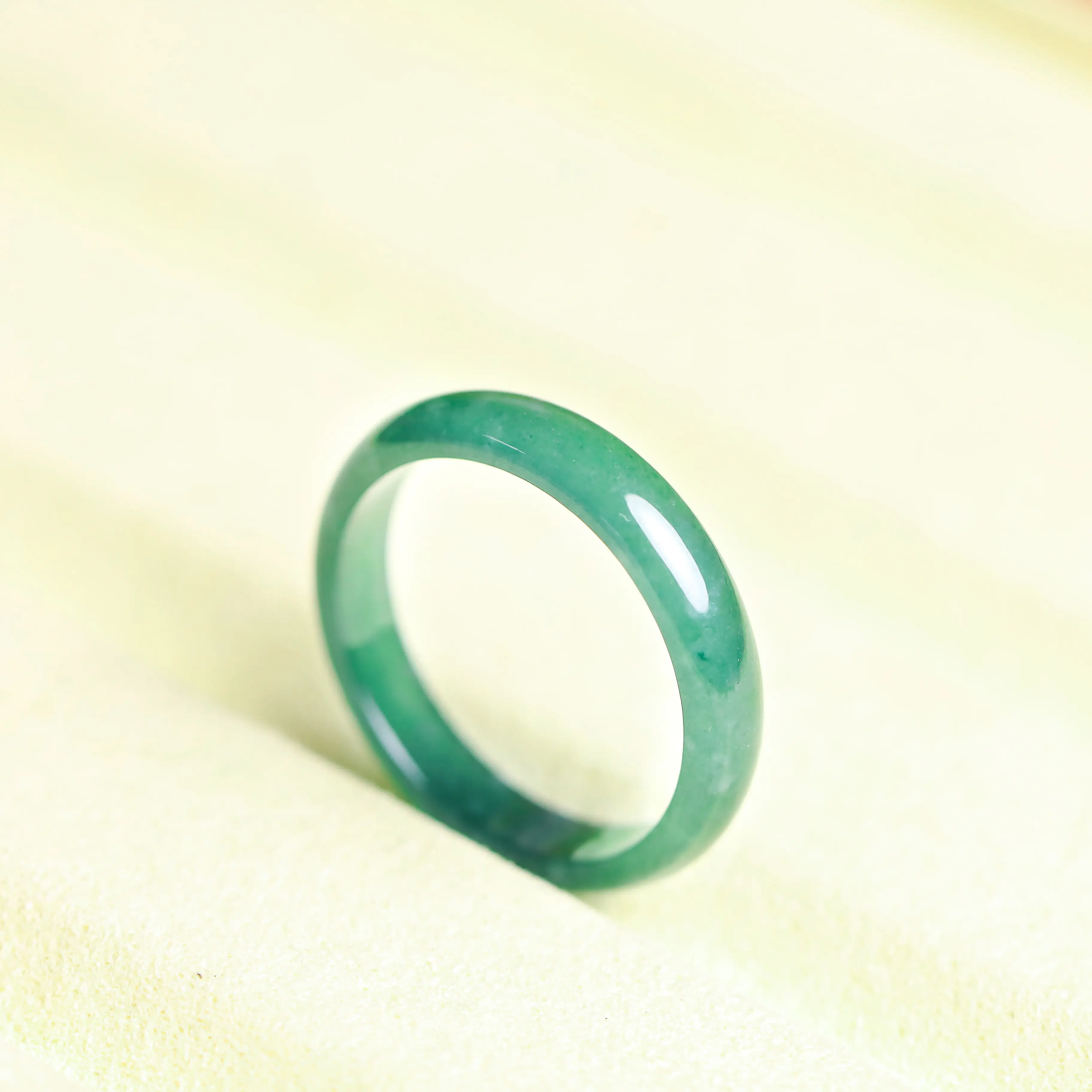 Blue emerald ring Jade ring