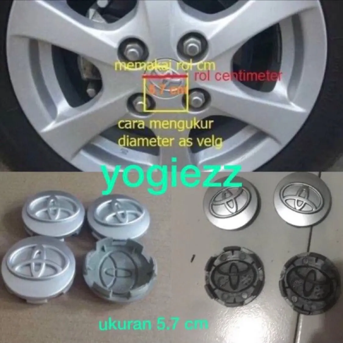 dop toyota ukuran 5.7 cm for avanza yaris vios innova fortuner alphard rush veloz trd vrz