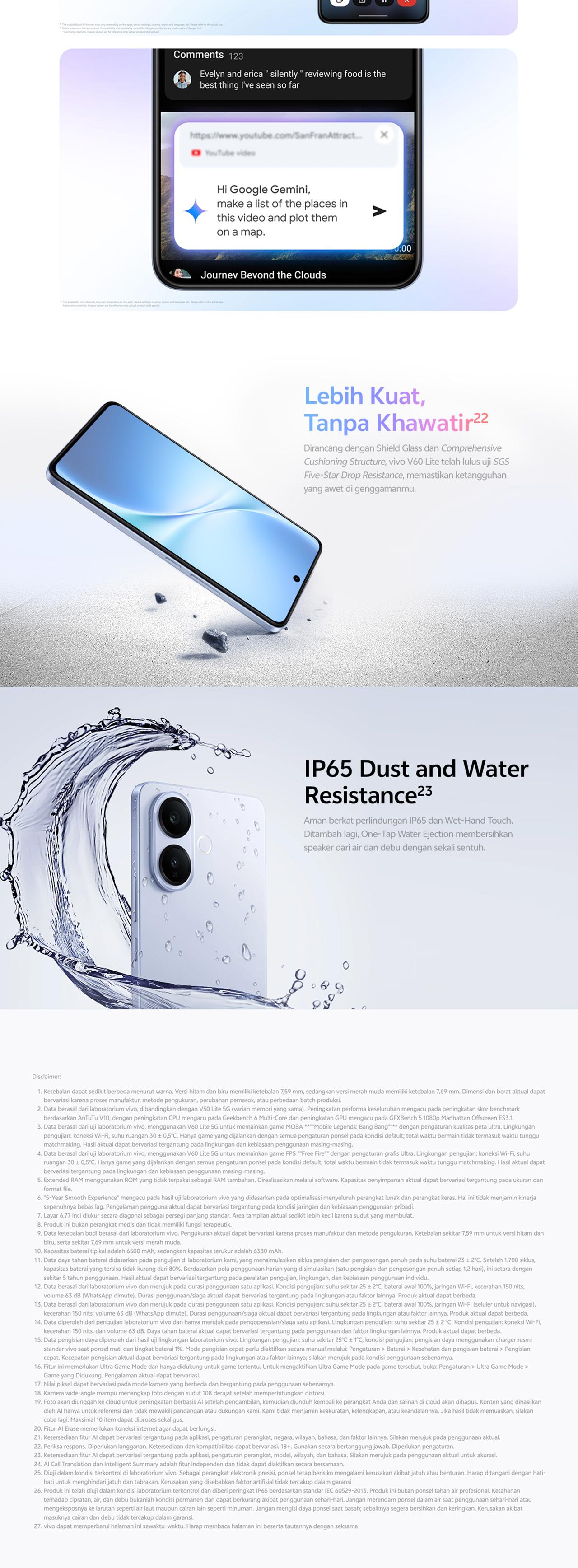 [NEW LAUNCH] vivo V60 Lite 5G (12/512) Dimensity 7360-Turbo, 6500 mAh + 90W FlashCharge, 50MP Sony Camera, AI Four-Seasons, SGS 5-Star Drop Resistance