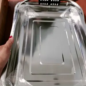 Nampan Stainless Persegi Bake Tray Loyang Serbaguna Piring Dalam Segi