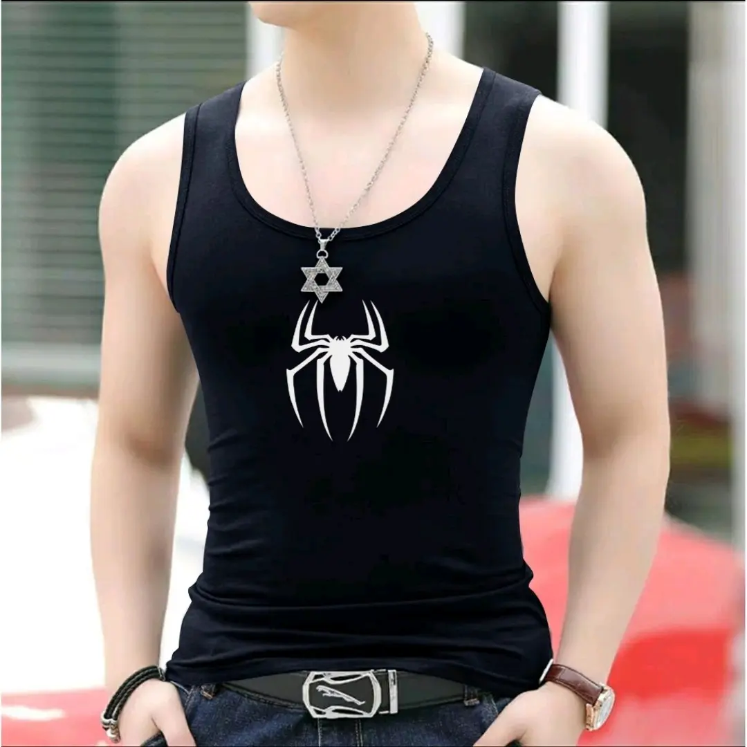Singlet Pria Motif Spiderman / Kaos tanpa lengan / kaos dalam / Baju lekbong cowok santai keren fashion